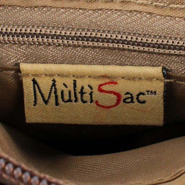 MultiSac Brown Faux Leather Vinyl Floral Crossbody Purse