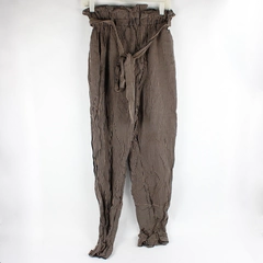 Point Sur Women's 2T Blue and Tan Stripe Ruffle Waist Trousers with Belt