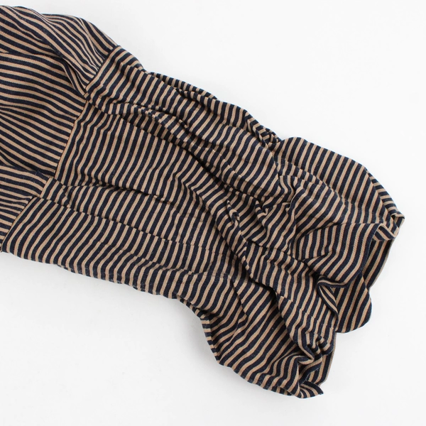 Point Sur Women's 2T Blue and Tan Stripe Ruffle Waist Trousers with Belt