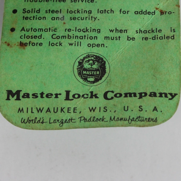VTG Master Lock Co. Padlock with Combination FLAWED