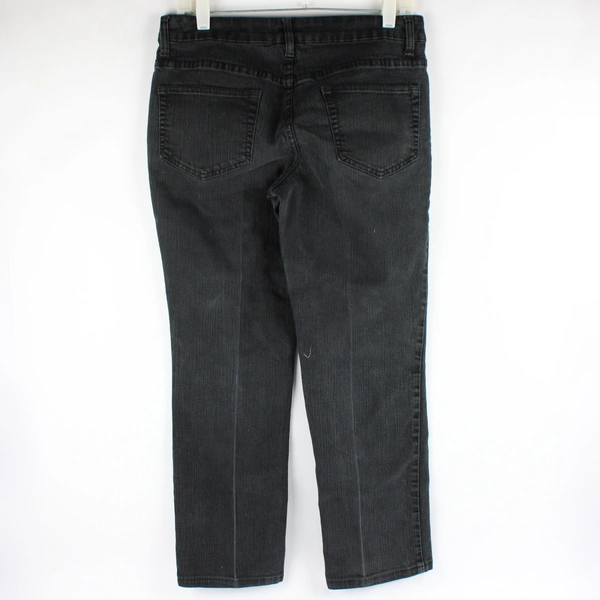 Faded Glory Women's 8 Straight Leg Black Denim Jeans