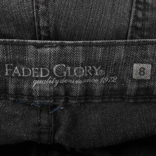 Faded Glory Women's 8 Straight Leg Black Denim Jeans