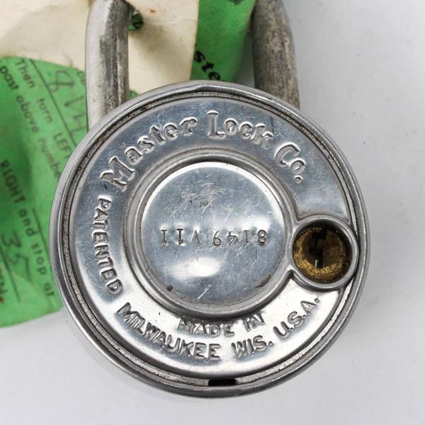 Vintage Master Lock Co. Padlock with Combination FLAW