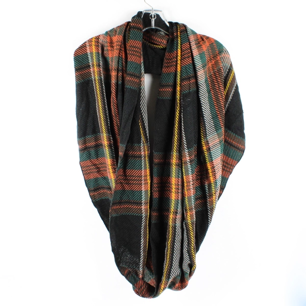 Modena Multicolor Plaid Acrylic Loop Scarf One Size