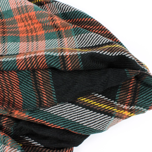 Modena Multicolor Plaid Acrylic Loop Scarf One Size