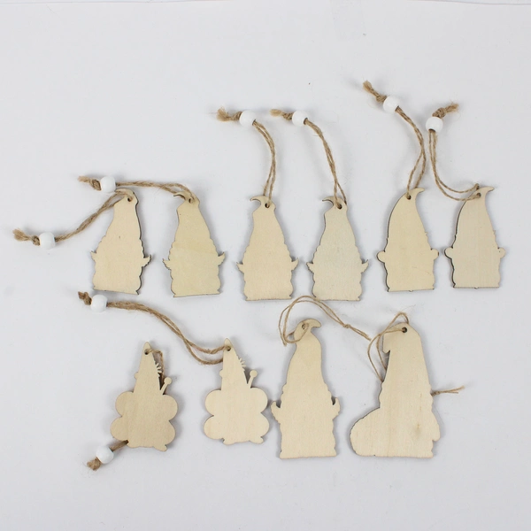 Lot of 10 Yellow Honeybee-Themed Wooden Gnome Ornaments