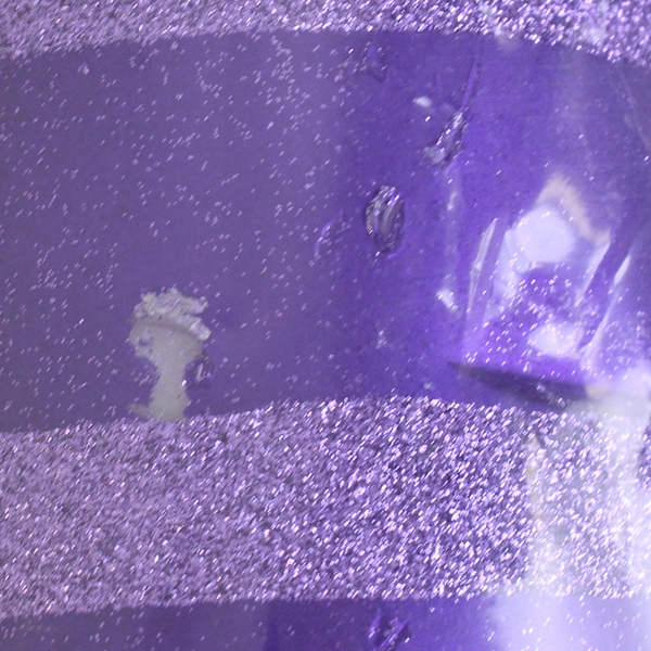 Velvet Candles Purple Pillar Candle With Glitter Stripes 3 x 9