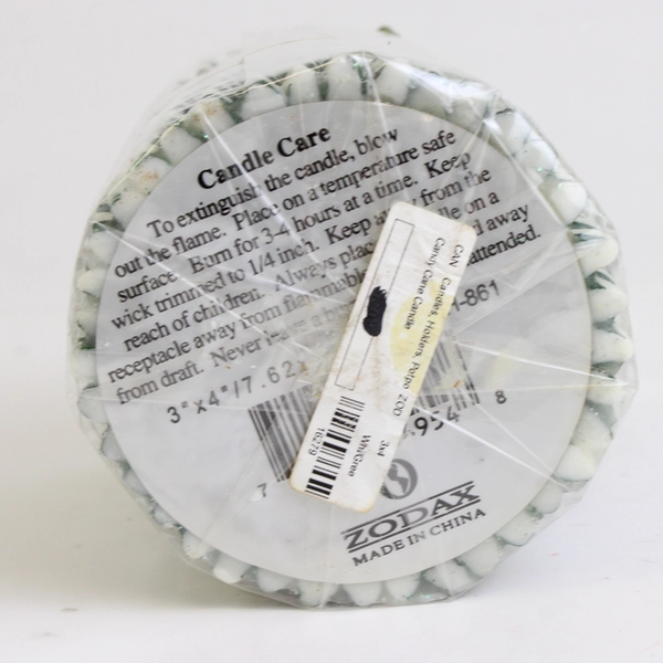 Set of 2 Zodax Candy Cane Striped Pillar Candles 4 and 6 Inch Red and Green