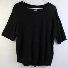 Time And Tru Solid Black Color Short Sleeve T-Shirt Women's Size XXXL (3XL)