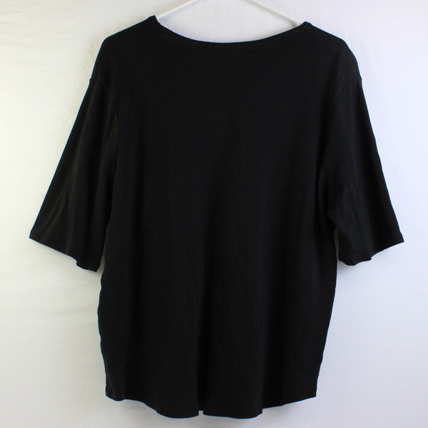 Time And Tru Solid Black Color Short Sleeve T-Shirt Women's Size XXXL (3XL)