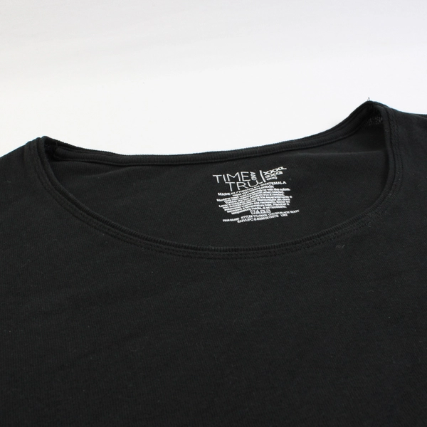 Time And Tru Solid Black Color Short Sleeve T-Shirt Women's Size XXXL (3XL)