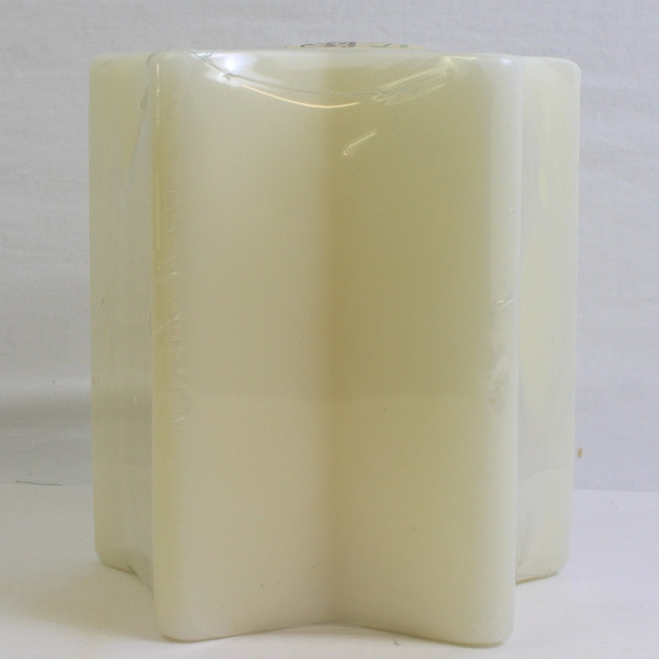 White Color Collections 6 x 6 Star Shaped Christmas Pillar Candle