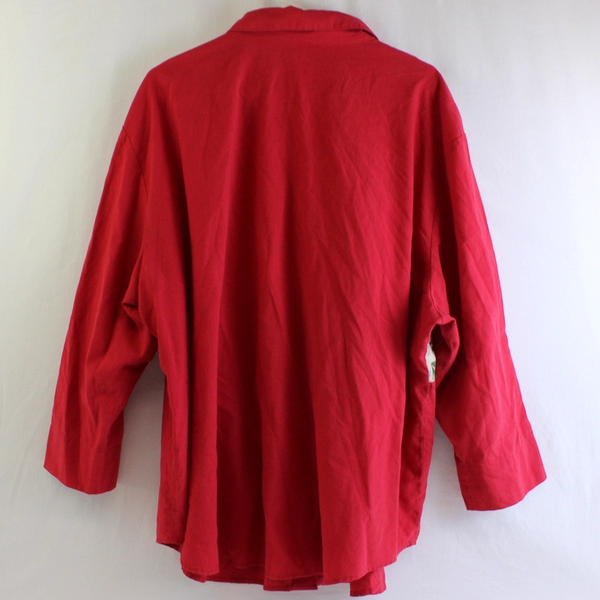 Tap & Co Red Christmas Quarter Length Sleeve Button Up Women's Size 3X