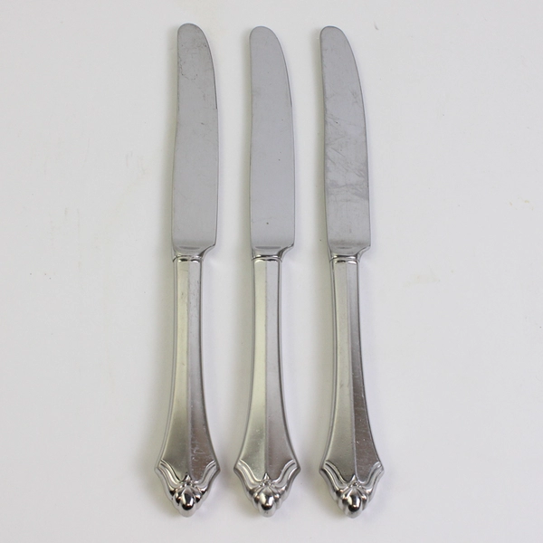 Lot Of 3 Oneida Silver Kenwood (Stainless) Fatware Dinner Knives 9.5" Long