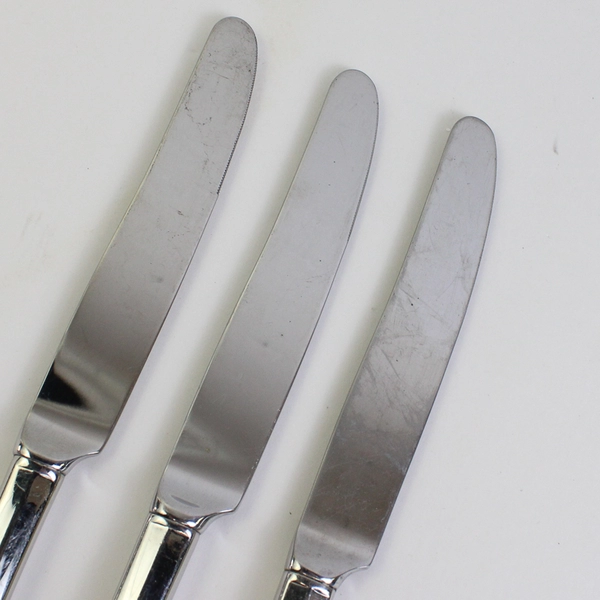 Lot Of 3 Oneida Silver Kenwood (Stainless) Fatware Dinner Knives 9.5" Long