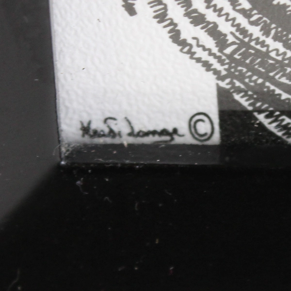 African Batik Framed Print Mother with Child Heidi Lange 10" x 12"