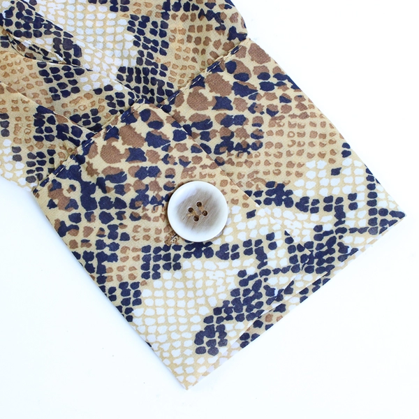 Suzanne Betro Brown Snakeskin Print Blouse Women's Size XL