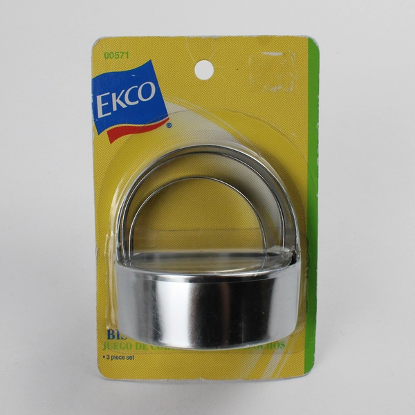 Lot of 4 Ekco Silver Metal Biscuit Cutter Sets