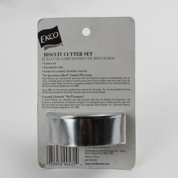 Lot of 4 Ekco Silver Metal Biscuit Cutter Sets