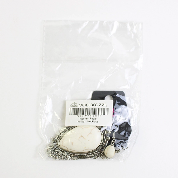 Paparazzi  Western Fable White Necklace and Earring Set