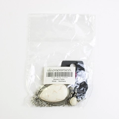Paparazzi  Western Fable White Necklace and Earring Set