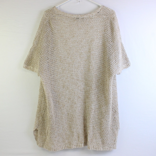 G.H. Bass & Co. Beige Open-Knit Short-Sleeve Shrug Women's Size XL