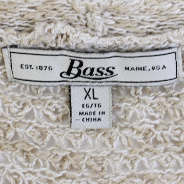 G.H. Bass & Co. Beige Open-Knit Short-Sleeve Shrug Women's Size XL