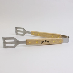 Jim Beam 12" Grill BBQ Tongs with Wooden Handles