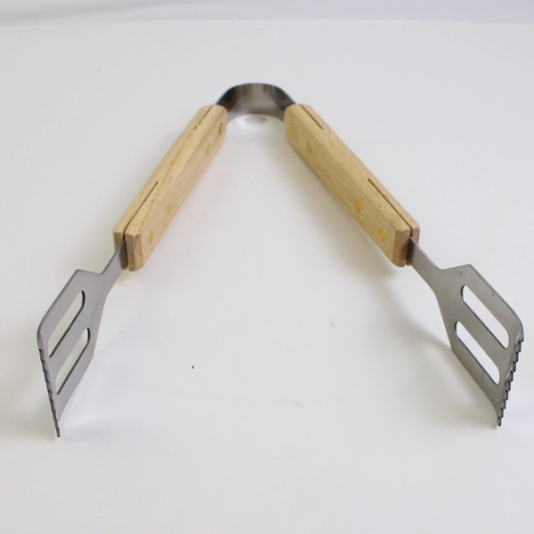 Jim Beam 12" Grill BBQ Tongs with Wooden Handles