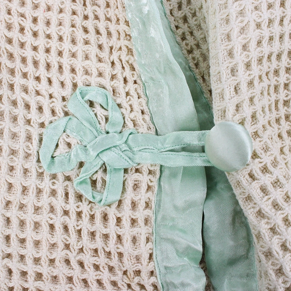 Vintage Women's M Handmade Bed Jacket with Satin Trim