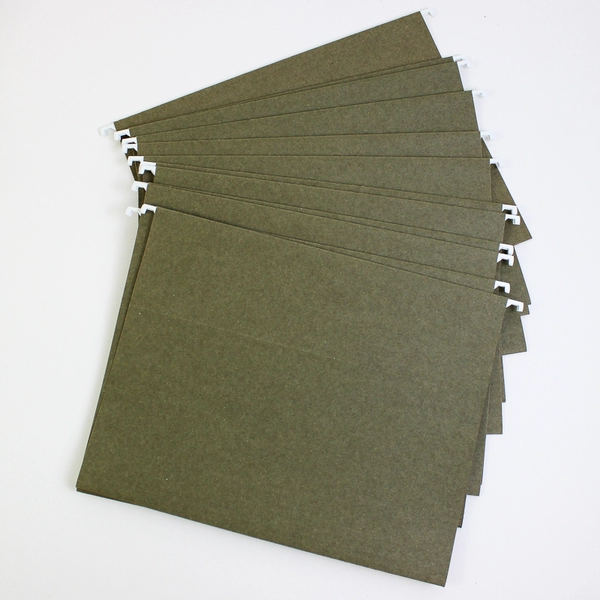Lot of 25 Unbranded Light and Dark Green Hanging File
