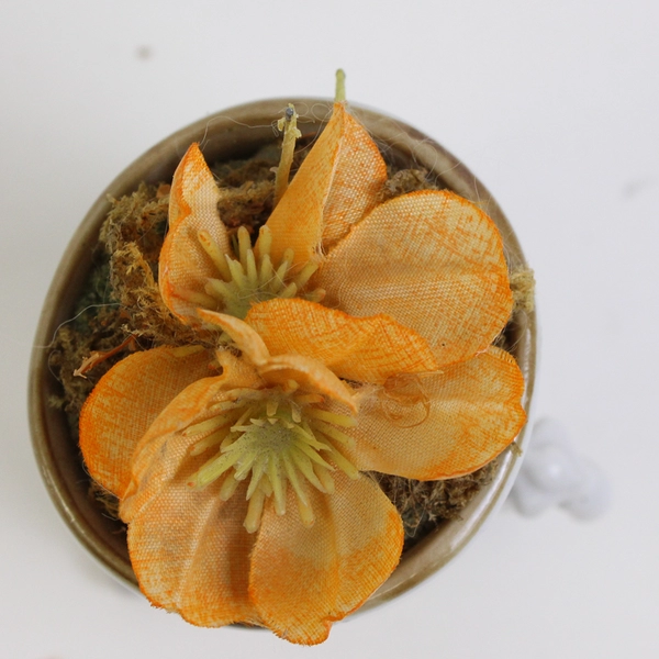 Vtg Unbranded Mini Ceramic Ceramic Footed Cache Pot/Planter 4" Tall