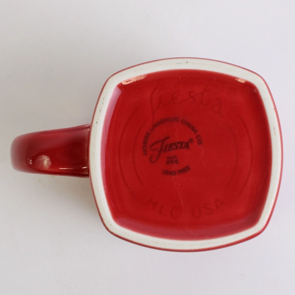 2010 Homer Laughlin Fiesta Scarlet Square Bottom Coffee Mug