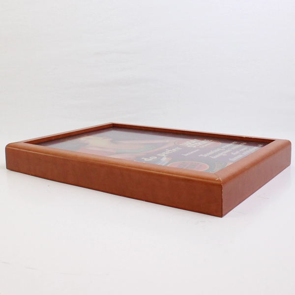 Heavy Wooden Framed Lucky Strike Cigarettes Advertising Artwork 9.8"x13"