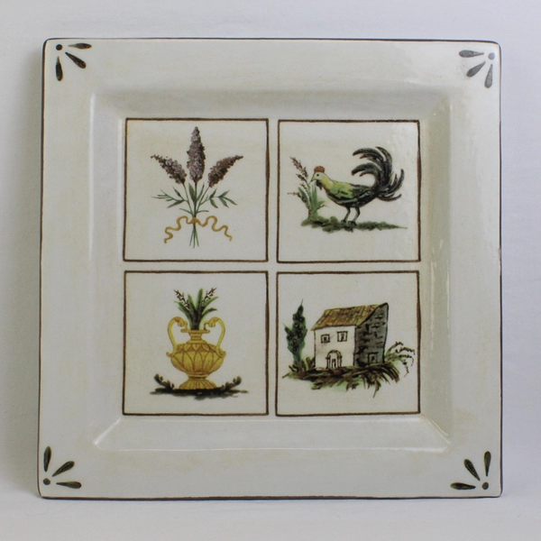 Williams Sonoma Italy Ceramiche Arianna Square Platter 13 3/4"