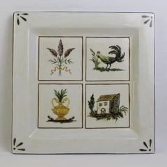 Williams Sonoma Italy Ceramiche Arianna Square Platter 13 3/4"