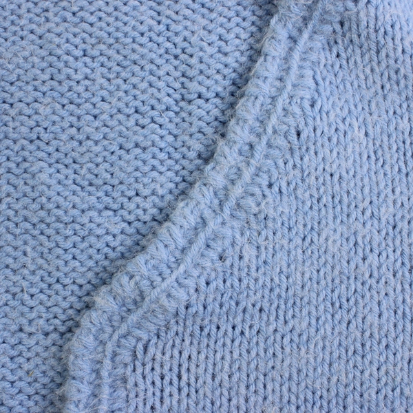 Hand-Knit Baby Blue Open-Front Cardigan Women's Size Large