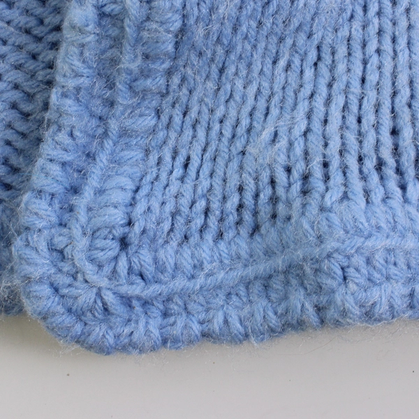 Hand-Knit Baby Blue Open-Front Cardigan Women's Size Large