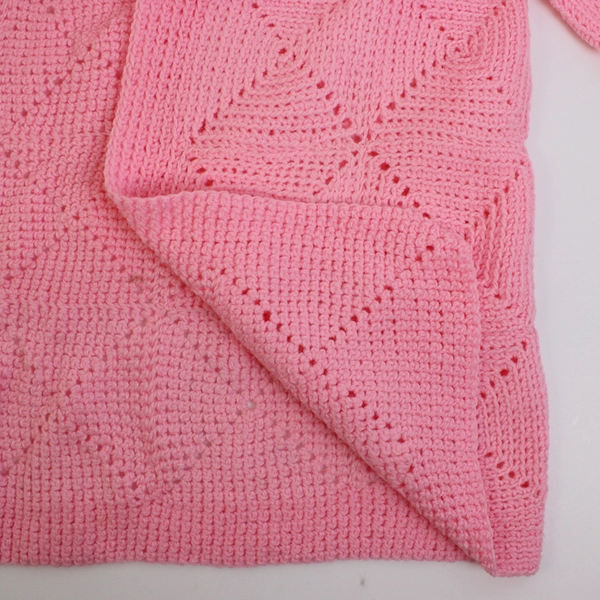 Hand-Knit Bubblegum Pink Open-Front Cardigan Women's Size Large