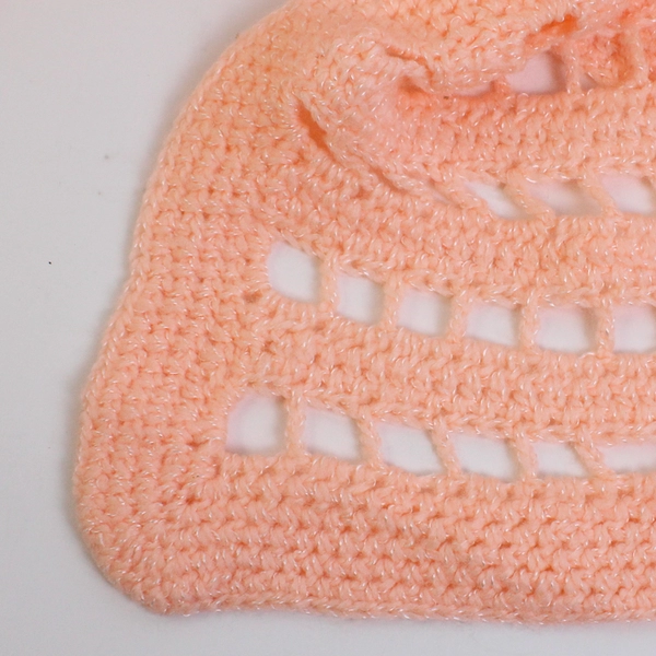 Handmade Crocheted Coral Pink Short-Sleeve Shrug Women's Size XL