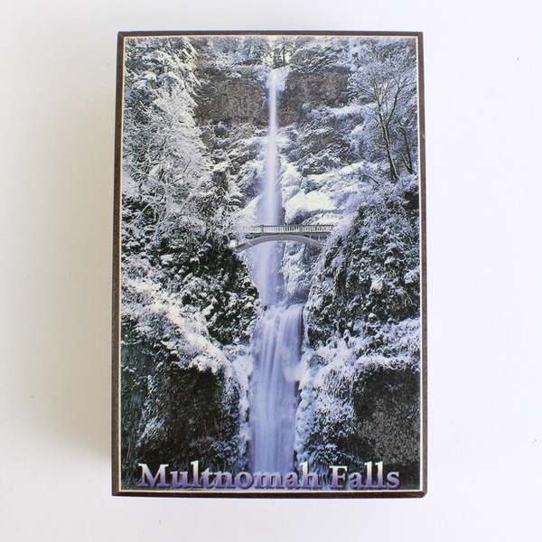 Multnoma Falls Oregon Travel Souvenir Wooden Trinket Box