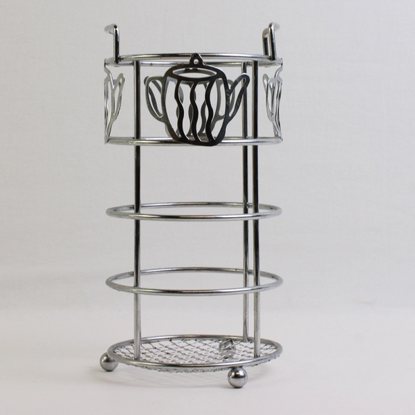 Modern Chrome Metal Utensil Holder Kitchen Storage