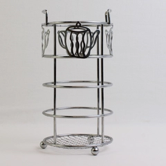 Modern Chrome Metal Utensil Holder Kitchen Storage