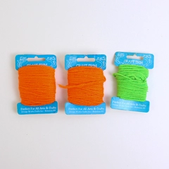 Lot of 3 Rolls Design Works Craft Trim Acrylic Yarn Orange and Green