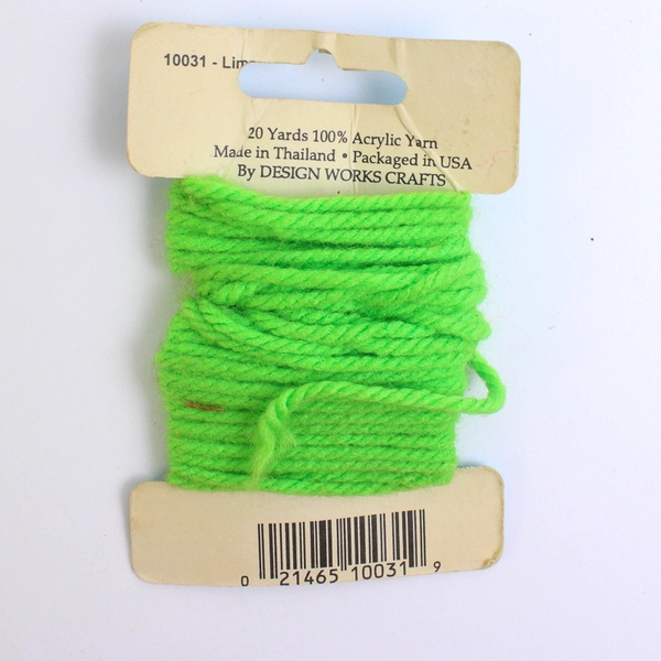Lot of 3 Rolls Design Works Craft Trim Acrylic Yarn Orange and Green