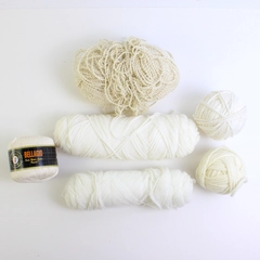 13 Oz Lot of White and Off-White Yarn Knit Crochet Crafts
