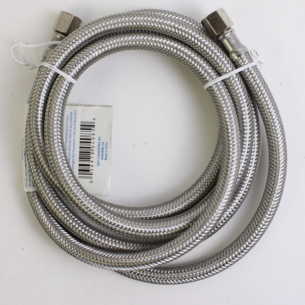 DuraTrac Ice Maker Line Stainless Steel Braided 1/4" x 1/4" x 72"