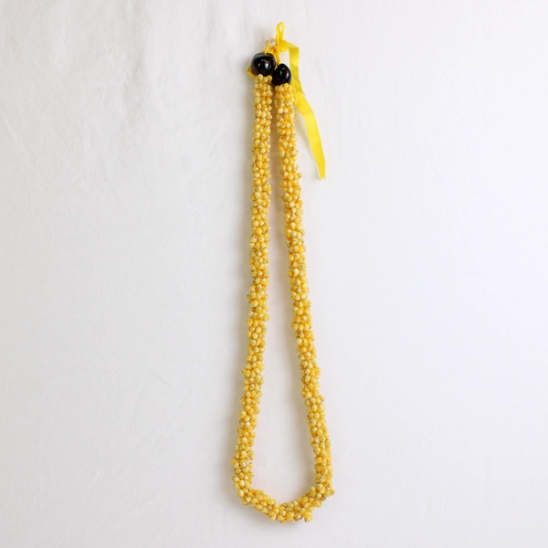 Lot of 2 Kukui Nut Mongo Shell Lei Necklaces FLAWED