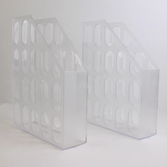 Lot of 2 Clear Newell Office Products Magazine Storage File Holder Caddy Office