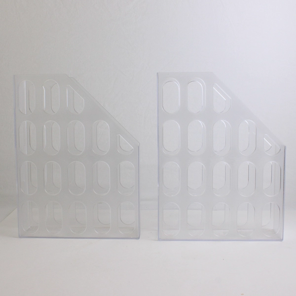 Lot of 2 Clear Newell Office Products Magazine Storage File Holder Caddy Office